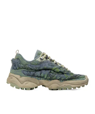 Acne Studios Round Head Lacing Casual Sneakers In Alg Green/blue