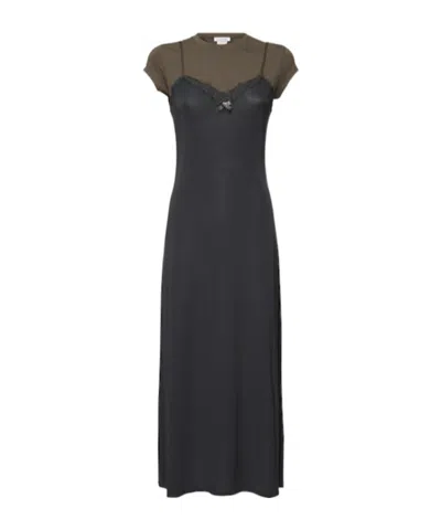 Acne Studios Round Neck Short Sleeve Dress In Black