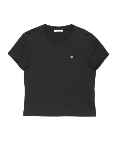 Acne Studios Round-neck Short-sleeved T-shirt In Black