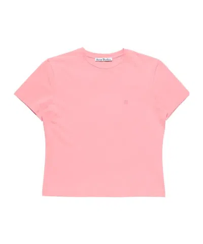Acne Studios Round-neck Short-sleeved T-shirt In Pink