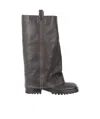 Acne Studios Round Toe Boots In Brown
