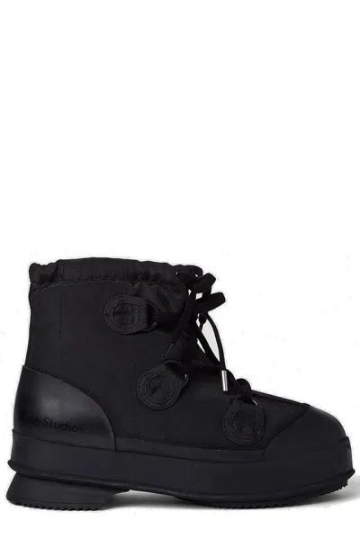 Acne Studios Lace-up Ankle Boots In Black
