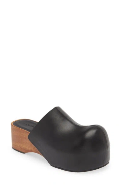 Acne Studios Leather Wood Clogs In Black