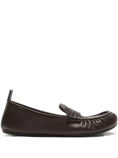 Acne Studios Round-toe Loafers In Brown
