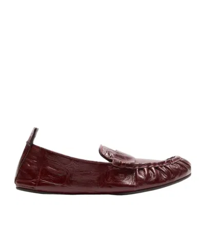Acne Studios Round-toe Loafers In Burgundy