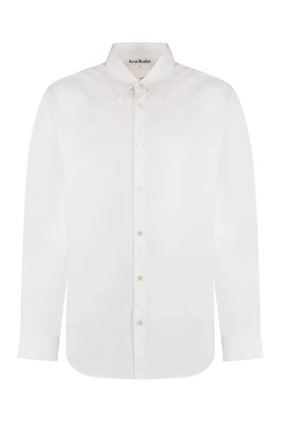 Acne Studios Rounded Hem Sleeved Shirt In White