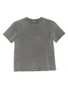 Acne Studios Grey Cotton T-shirt In Black