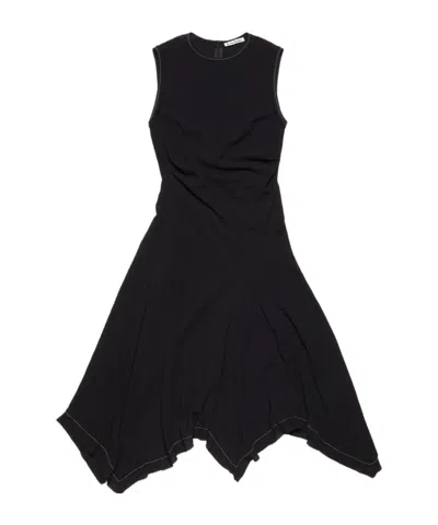 Acne Studios Ruched-detailing Midi Dress In Black