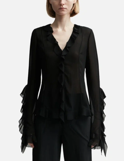 Acne Studios Ruffle Blouse In Black