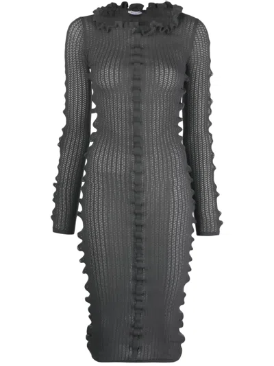 Acne Studios Long Sleeve Dress In Charcoal Grey