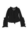Acne Studios Ruffle-detail Long-sleeved Blouse In Black