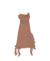 Acne Studios Ruffle-detailed Midi Dress In Brown