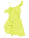Acne Studios Ruffle Strap Dress Woman Yellow In Polyester