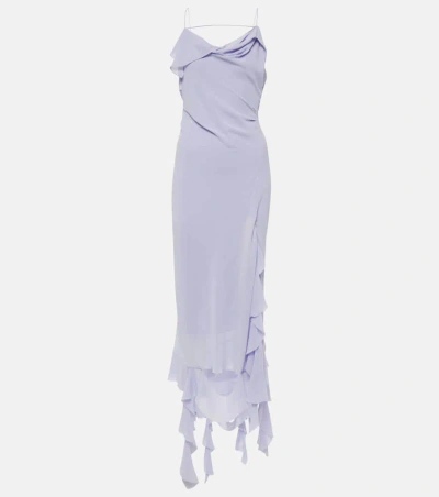 ACNE STUDIOS RUFFLED ASYMMETRIC MIDI DRESS