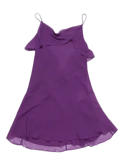 Acne Studios Ruffled Bow Dress In Purple