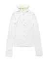 Acne Studios Ruffled Button Front Shirt In White