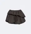 Acne Studios Ruffled Checked Wool-blend Miniskirt In Brown