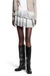 Acne Studios Ruffled Fleece Mini Skirt In Gray