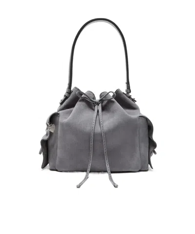 ACNE STUDIOS RUFFLED LEATHER SHOULDER BAG