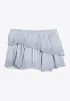 Acne Studios Mini Skirt With Ruffled Asymmetric Hem In Gray