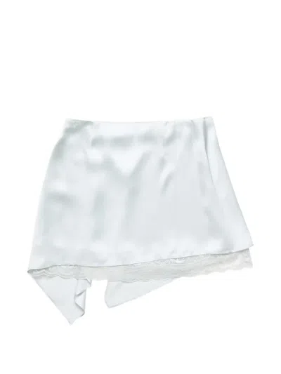 Acne Studios Ruffled Satin Skirt In Blue
