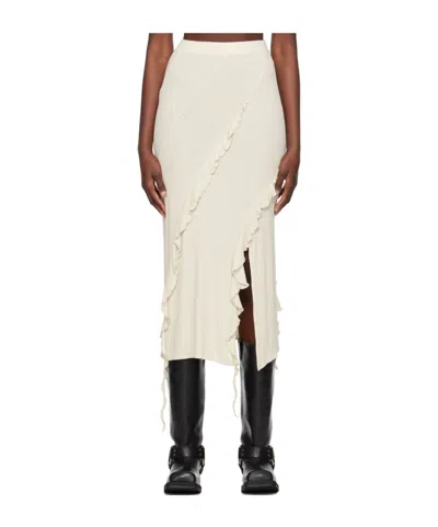 Acne Studios Ruffled Skirt In White