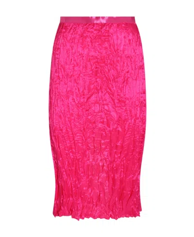 Acne Studios Runched Detailed Satin Skirt In Pink