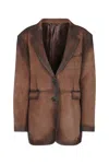 Acne Studios Single Breasted Jacket Notch Lapel Pockets In Brown