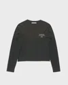 Acne Studios Black Distressed Logo Long Sleeve T-shirt In Black