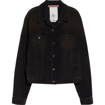 Acne Studios Rye Organic Cotton Corduroy Trucker Jacket In Black