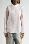 Acne Studios Saffron Stripe Cotton Poplin Button-up Shirt In Neutral