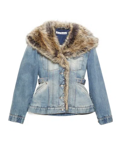 Acne Studios Sailor-collar Denim Jacket In Blue