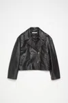 Shop Acne Studios Sanded Leather Biker Jacket In Black