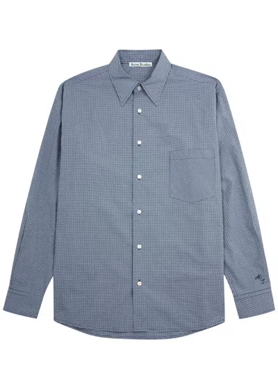 Acne Studios Sandrok Checked Cotton Shirt In Blue