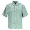 Acne Studios Sarlie Stripe Shirt In Green Cotton In Green