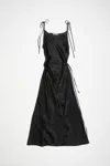 Acne Studios Drawstring Midi Dress In Black