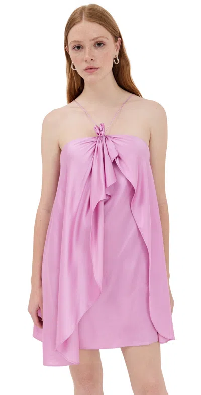 Acne Studios Ruffled Halterneck Satin Minidress In Purple