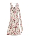 Acne Studios Womens Multi Beige Dotti Floral-print Satin Midi Dress In Brown