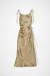 Acne Studios Satin Dress Woman Old Green In Acetate In Old Green
