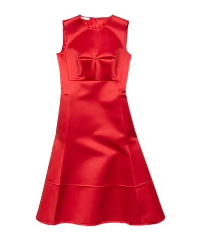 Acne Studios Satin Dress In Red