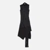 Acne Studios Draped Fringed Midi Dress In Black