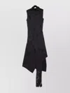 Acne Studios Satin Dress With Scarf And Lace Detail In Black