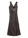 Acne Studios Satin Dress Woman Graphite In Brown