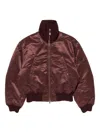 Acne Studios Satin-finish Bomber Jacket In Burgundy