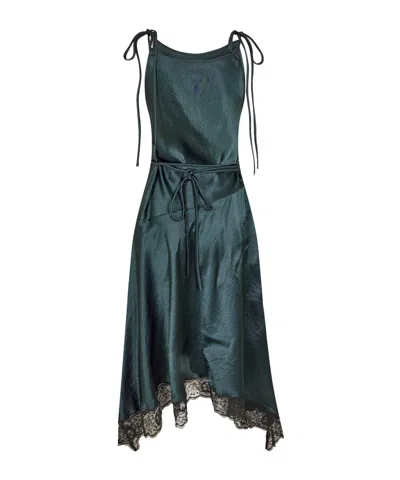 Acne Studios Satin Lace Dress In Multi
