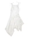 Acne Studios Asymmetric Lace-trimmed Satin Minidress In White