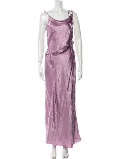Pre-owned Acne Studios Satin Long Dress In Pink