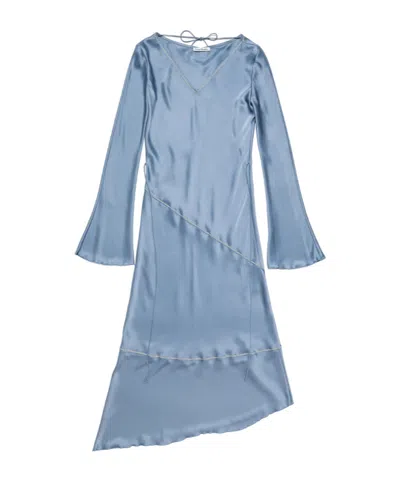 Acne Studios Satin Midi Dress In Blue