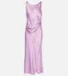 Acne Studios Crinkled Satin Dress In Purple