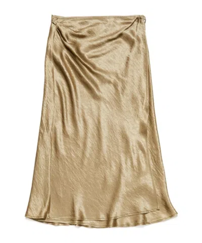Acne Studios Satin Wrap Midi Skirt In Beige